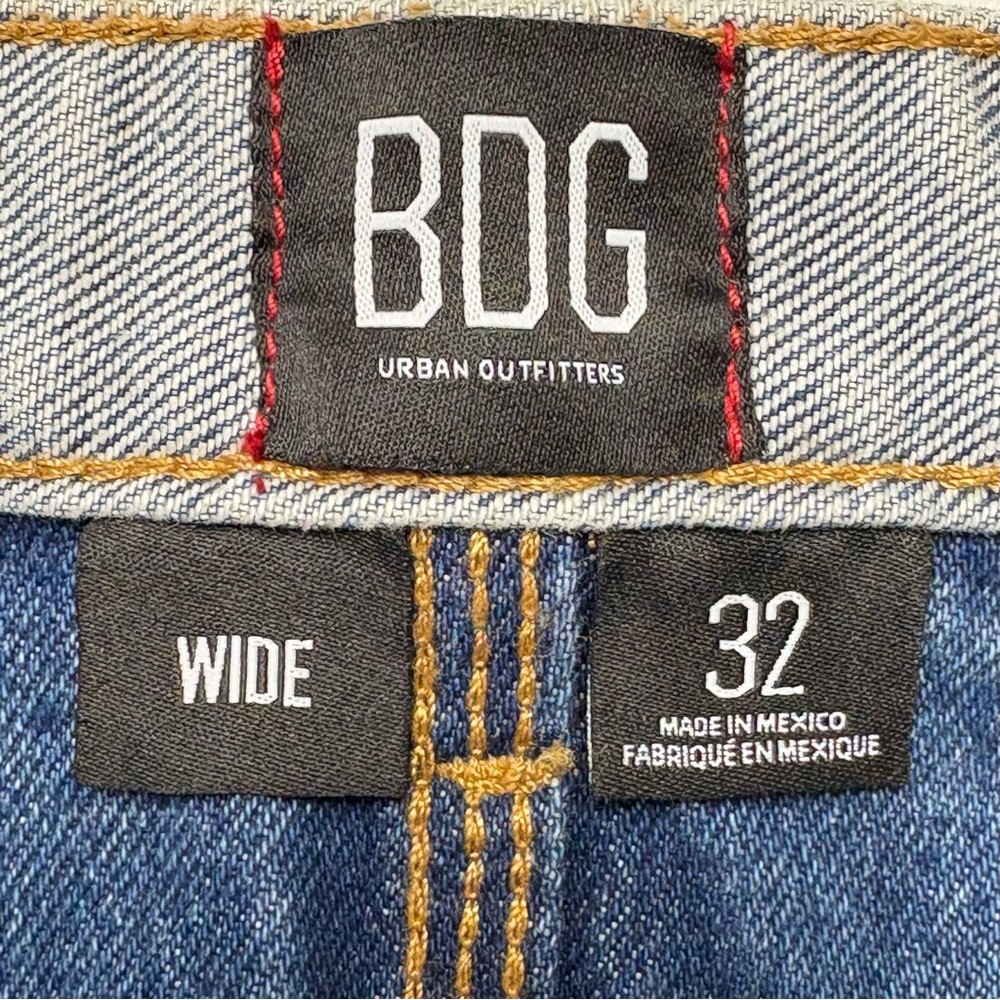 BDG Colorblock Baggy Wide Leg Jeans Mens 32x28 Cotton Hip Hop Skater *Flaw - Picture 12 of 14